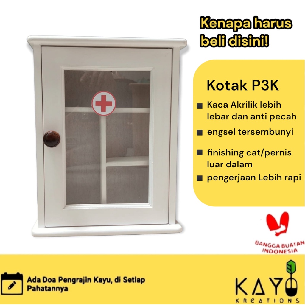 Kotak Obat P3K Kaca Akrilik Anti Pecah Kualitas Terbaik