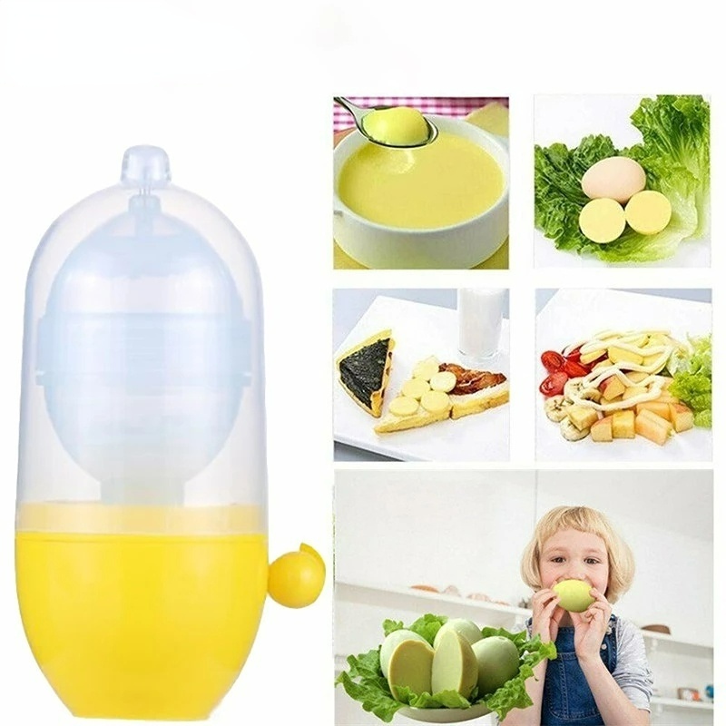 Untuk Mencampur Telur Manual Tali Tarik Bertenaga Golden Egg Maker Portable Pengaduk Telur Kuning Putih Gadget Dapur Egg Scrambler Shaker