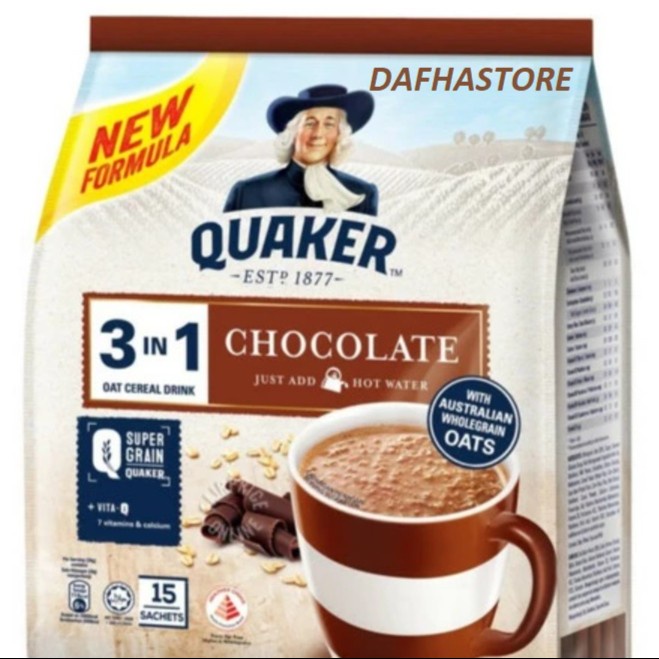 

[new] Quaker 3 in 1 Chocolate 420gr 15sachet x 28gr