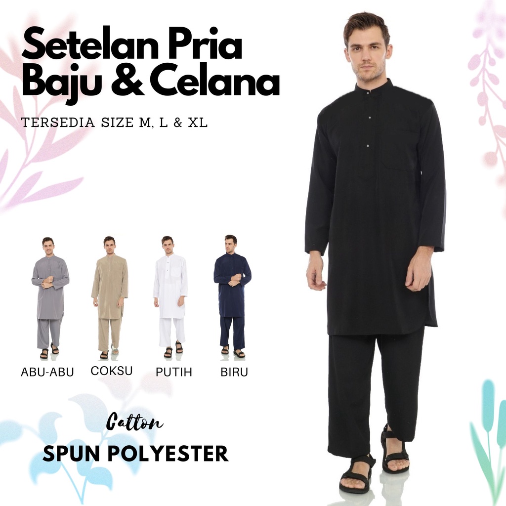 Setelan POLOS kurta pakistan pria dewasa - koko setelan dewasa - baju koko kurta dewasa - COD