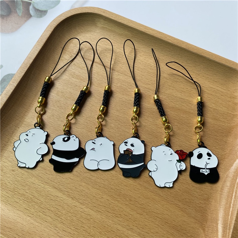 Cute Panda Lanyards Kunci Lanyards Ponsel Tali Headphone Tali Gantung Pesona Telepon