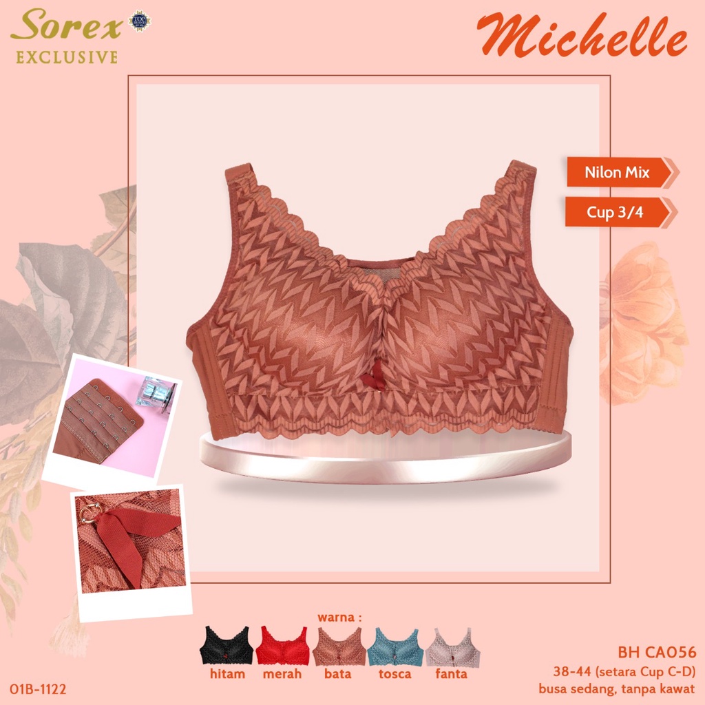 Bra bh Renda Brukat Tanpa kawat 056 Sorex (Big Cup)