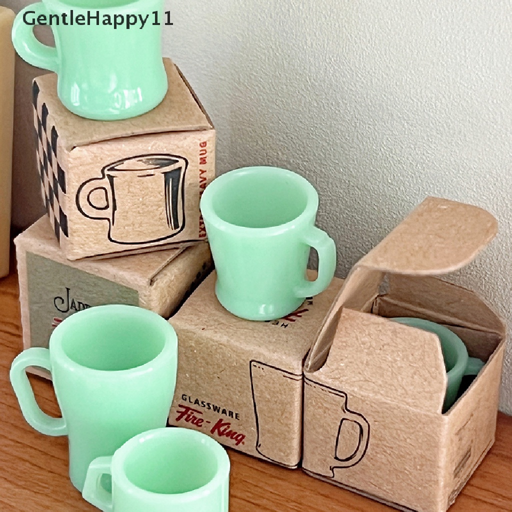 GentleHappy 1Set 1:6 Dollhouse Miniature Cup Sticker Packing Box Model for Mug Teacup Decor id