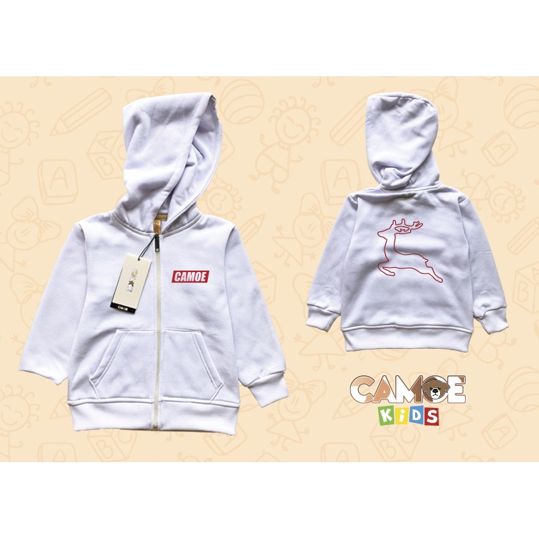 Jaket Hoodie Zipper Anak KIDS Rusa Deer Natal Santa Christmas