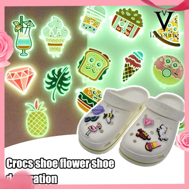 CODCharms Pin Bahan Pvc Glow In The Dark Desain Makanan Untuk Aksesoris Charms Fashion-FA