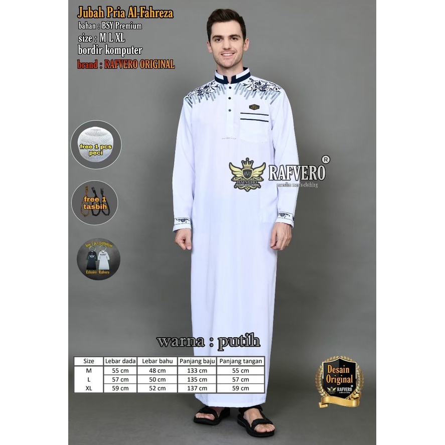 GAMIS Pria Pakistan model bordir al fareza Original Gamis Pria Terbaru Kekinian Bahan Bsy premium