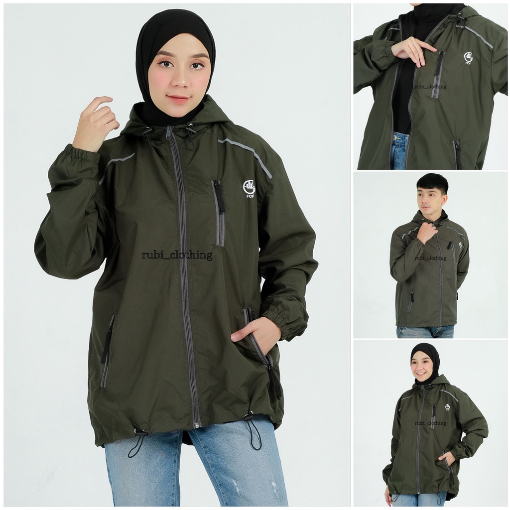 Jaket Parasut Wanita Waterproof Size M L XL XXL Original FCF / Jaket Wanita Anti Air size Jumbo