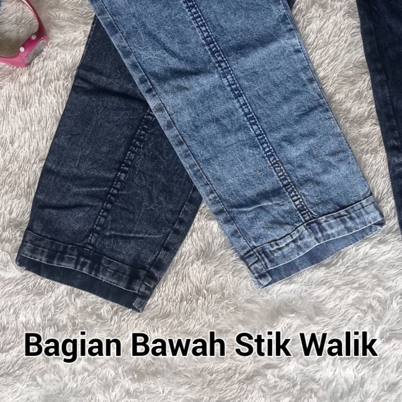 Celana Baggy Pants Jeans Saku Depan All Size Standar Dari Bb 40kg Sampai Bb 55kg / Baggy Jeans Wanita Model Korea Korean Style Celana Boyfriend Jeans Pinggang Karet Bahan Denim Lembut Halus Warna Hitam Snow Dan Biru Snow