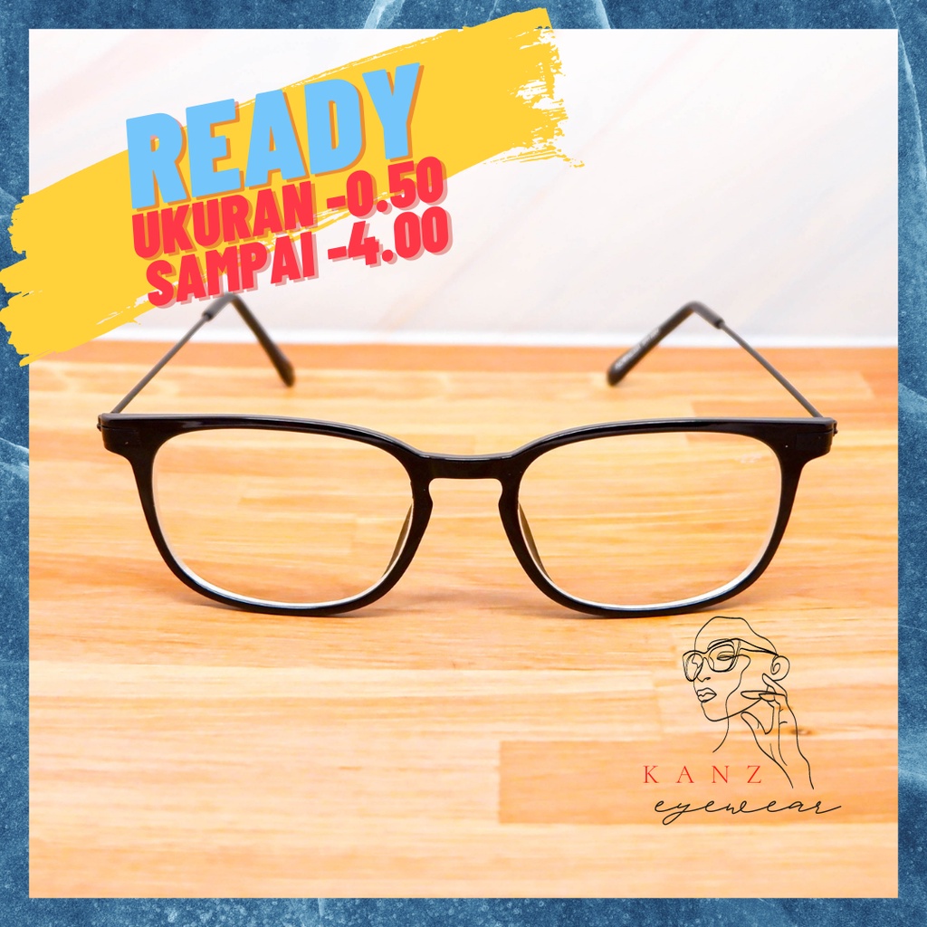 Kacamata Wanita Pria Minus Cat Eye Cewek Cowok Frame Besi Cowo Cewe Bulat Untuk Muka Kecil