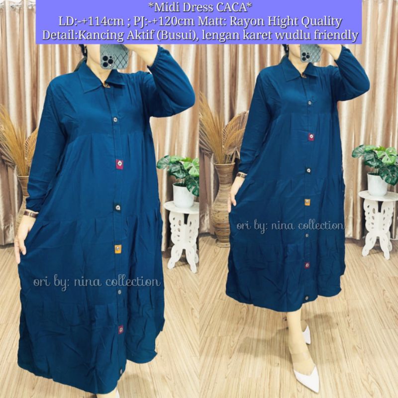 Midi Dress Caca / Midi Dress Rayon Good Quality / Midi Dress Rayon BUSUI / Midi Dress Rayon Super / 