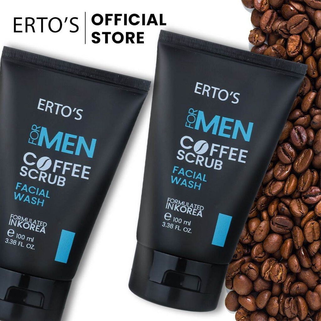 [ORI] Sabun Cuci Muka Pria Men Coffee Scrub Facial Wash Mencerahkan Wajah Pria