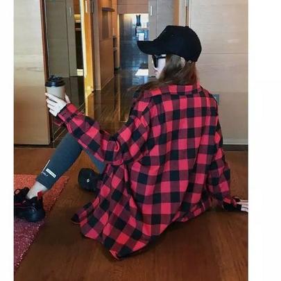 Terbaru XL | XXL OVERSIZE KEMEJA CATUR KOTAK HITAM PUTIH