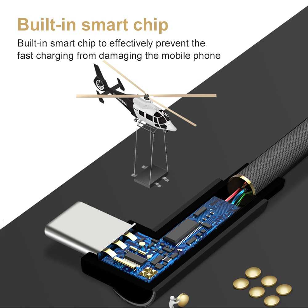 ( 100% BARANG ORI ) OLAF Kabel Charger USB Type C L Shape 2A 1 Meter - OL01