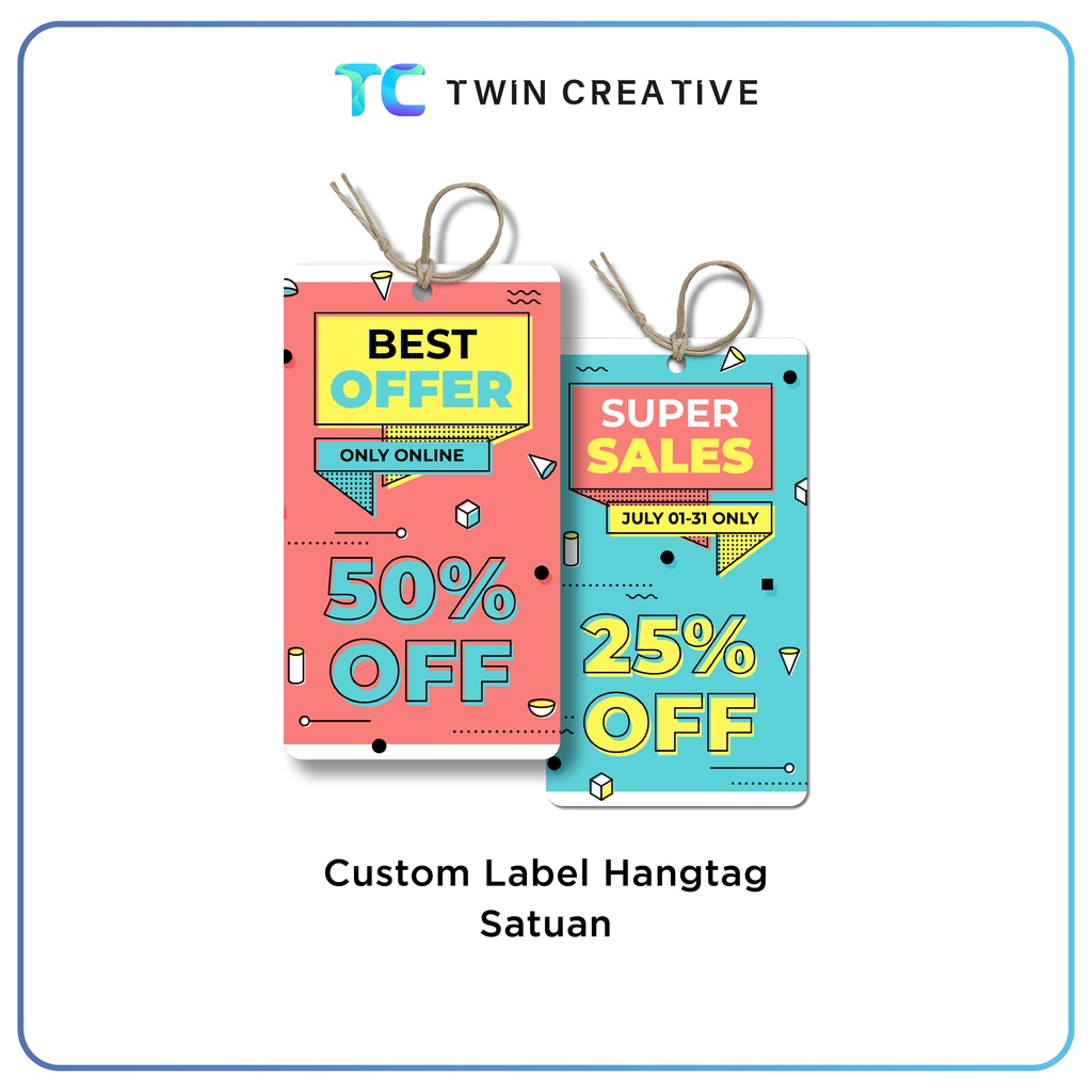 Custom Hangtag Label Baju Sovenir Produk - Hangtang Label Satuan