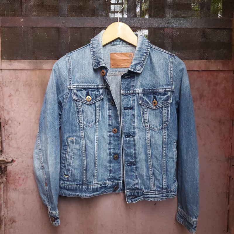 Jual Jaket Earth Denim Selvedge Jeans Thrift Second Shopee Indonesia