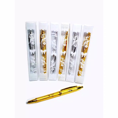 souvenir pulpen - (isi 50 pcs)souvenir pernikahan pulpen kemas mika motif dan gratis kartu ucapan terima kasih