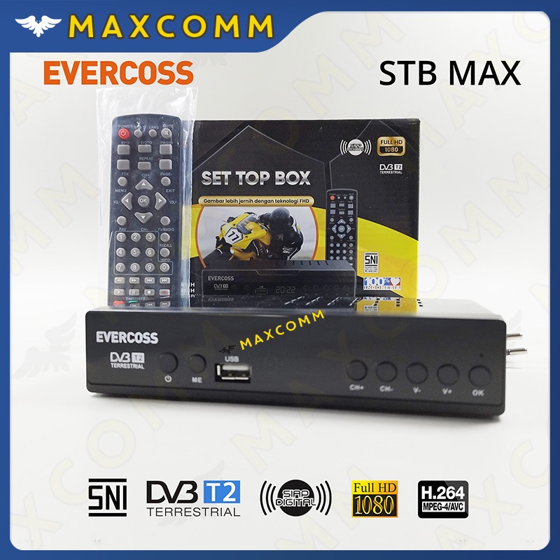 SET TOP BOX EVERCOSS STB MAX Digital TV Receiver Full HD - STB MAX ONLY