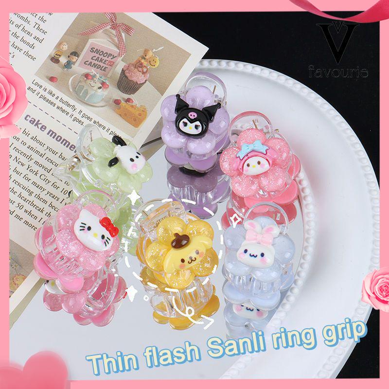 CODJepit Rambut Bunga Transparan Cinnamoroll Kuromi Teenage Student Cartoon Sweet Hair Clip-FA