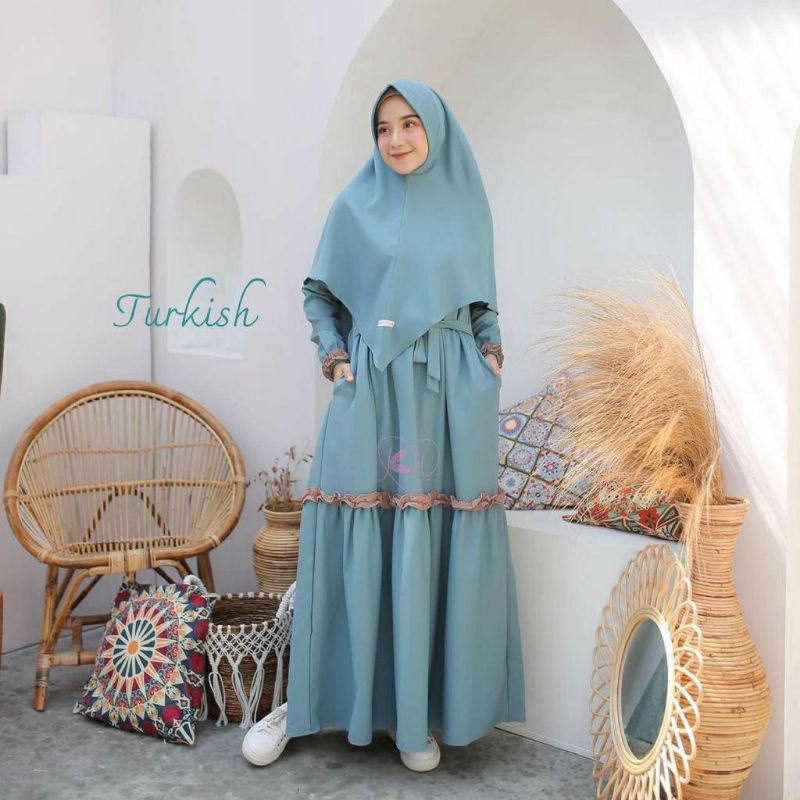 ANIAH SYARI - Baju Gamis Busui Dress Wanita Fashion Muslim Ukuran S M L XL XXL 3XL 4XL Jumbo Untuk A