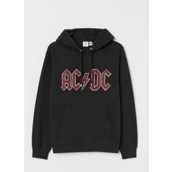 Hoodie h&m acdc tour black printed