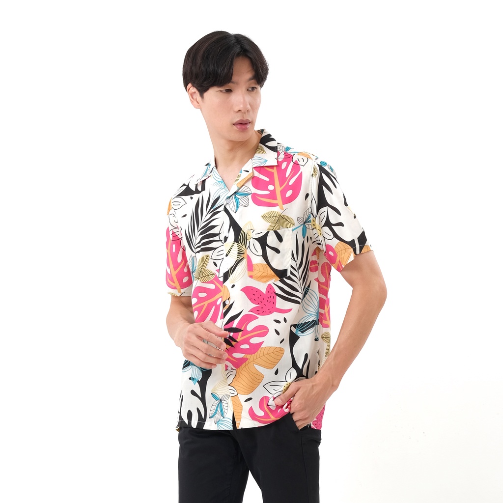 SANVANINA Kemeja Hawaiian Unisex - Sakura Casual Shirt E-2023
