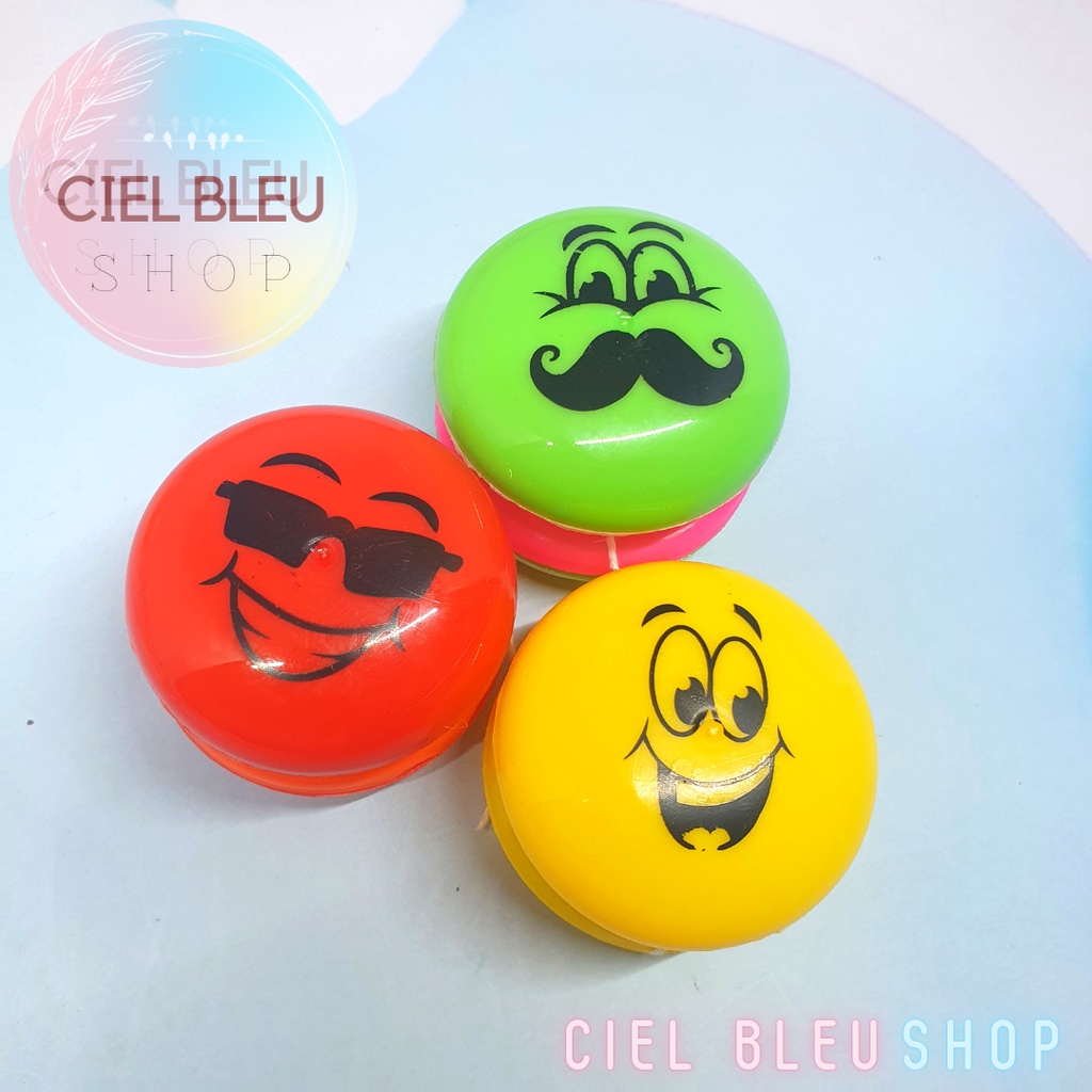 YOYO SMILE PLASTIK / MAINAN YOYO EMOJI 5 CM ECER TERMURAH / CIEL BLEU SHOP