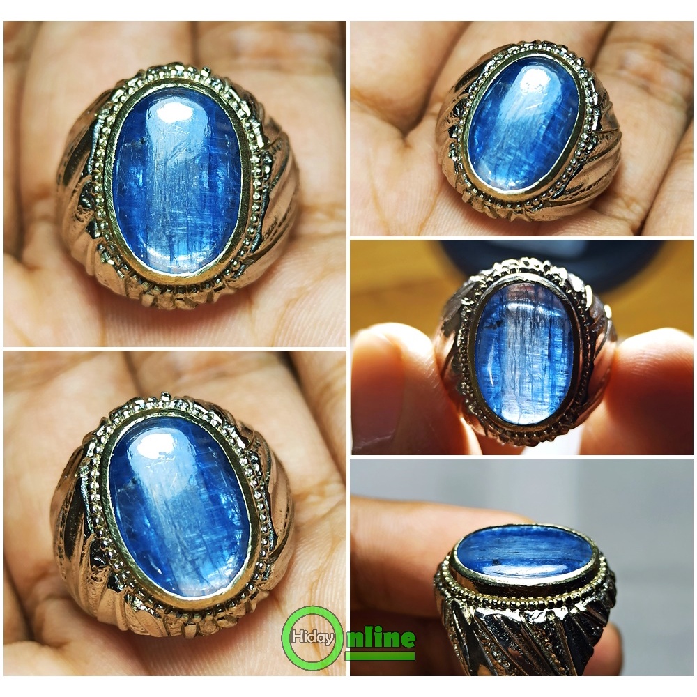 CINCIN BATU PERMATA NATURAL BLUE SAFIR KYANITE AUSTRALIA ASLI ALAM