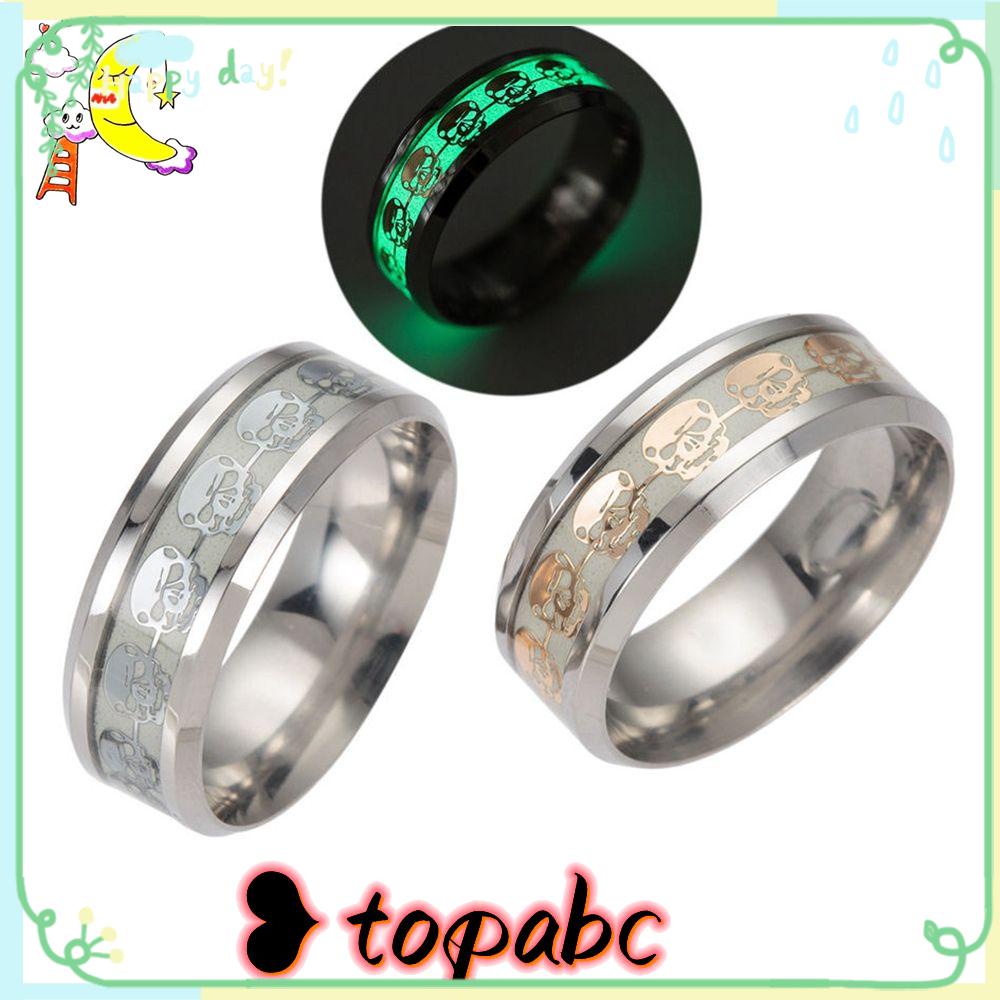 Top Luminous Band Cincin Baru Pria Wanita Halloween Anti Karat