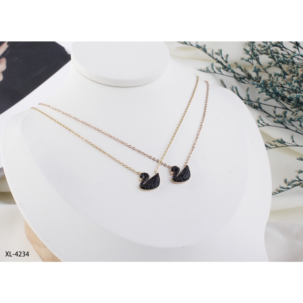 Set Titanium Kalung Dan Anting Bebek Permata Fashion Jewelry 4234/3611