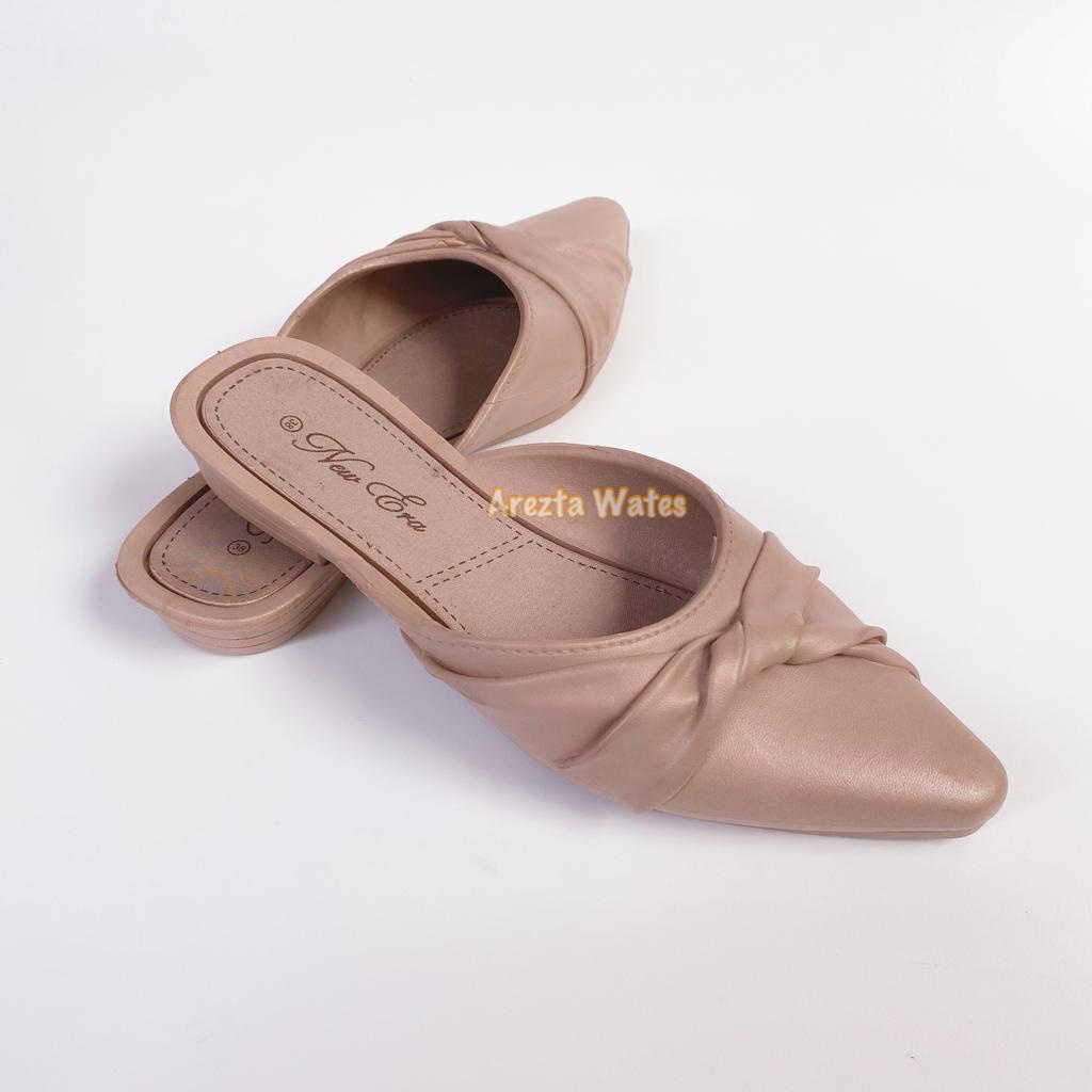 Sandal selop wanita wedges slip on karet new era LB 12037