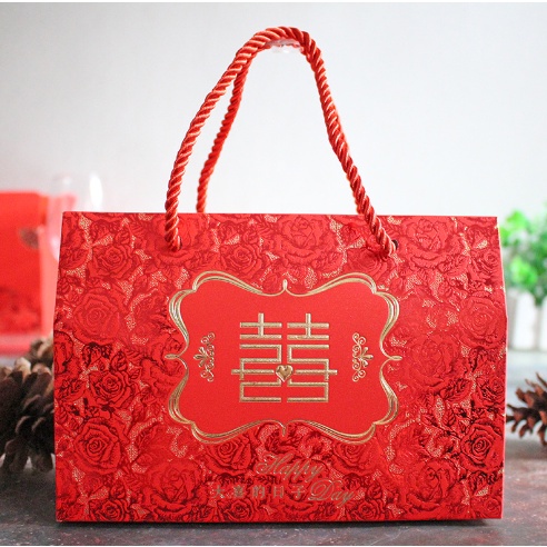 

Paperbag Jumbo Sangjit Shuangxi, Kotak Tutup Atas Untuk Sangjit Tingjing Teapai Souvenir / Perlengkapan Chinese Wedding