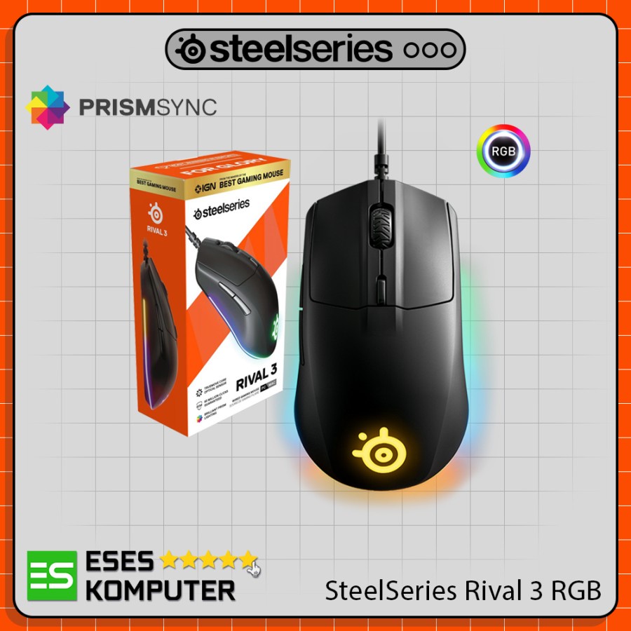 Mouse Steelseries Rival 3 TrueMove Core - Mouse Gaming - Wired - RGB