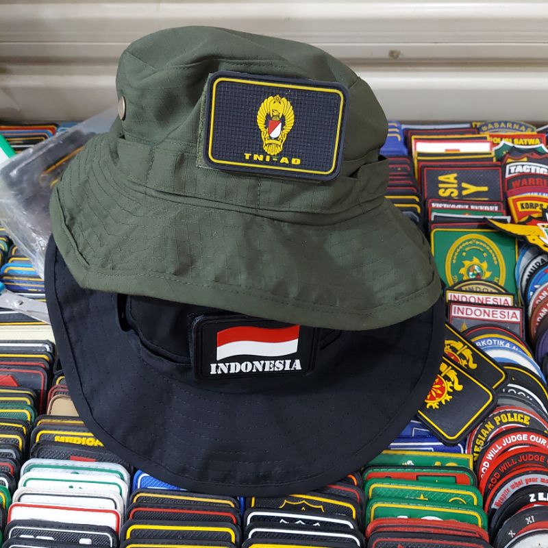 TOPI RIMBA HIJAU HITAM BERIKUT PACT