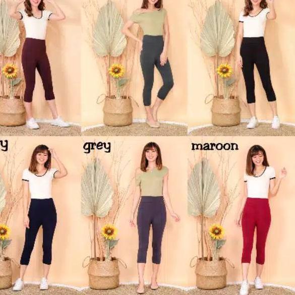 Trendy Elfashion  Legging 7per8 Polos Import Tebal  Legging Pendek Polos 7/8 | Legging 7/8 Jumbo .,