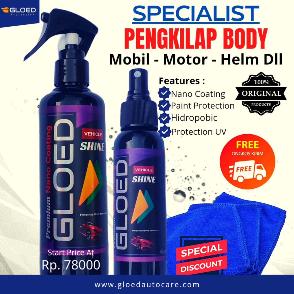 Pengkilap body motor dan mobil Premium nano coating bikin kilap sekali usap by - Gloed