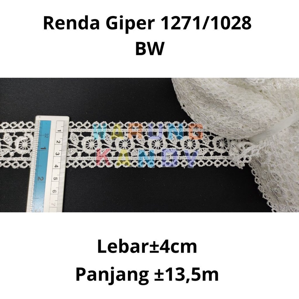 Renda  Giper 951 / 1271 4cm  Broken White BW