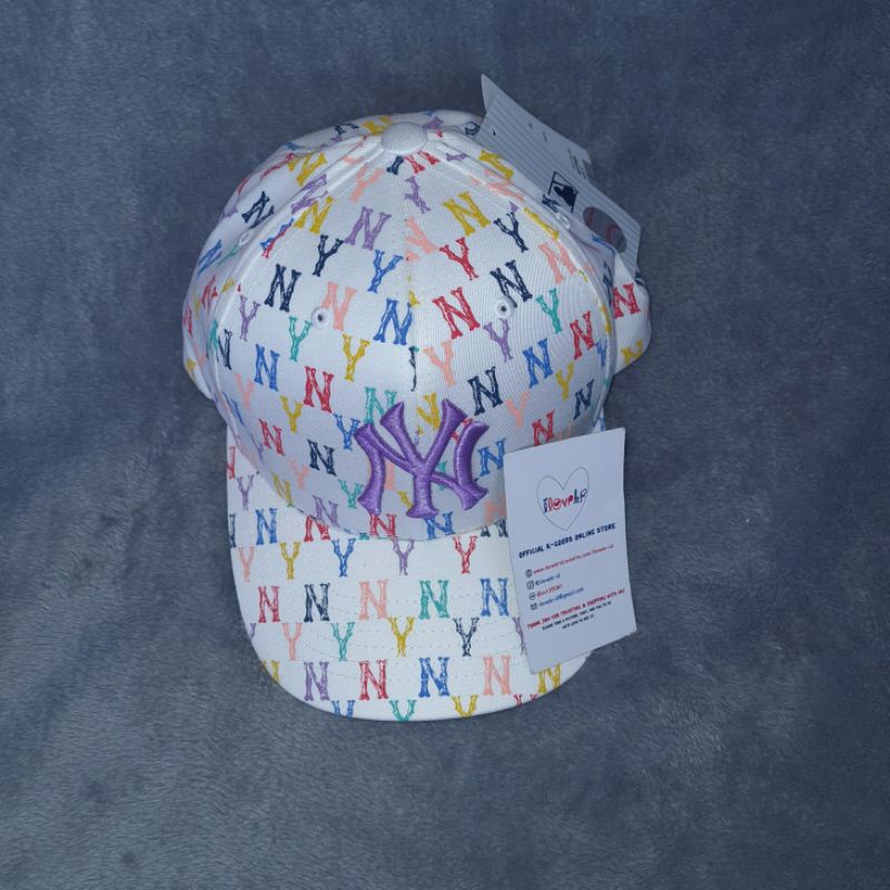 MLB KOREA Monogram Rainbow NY New York Yankees Ball Cap