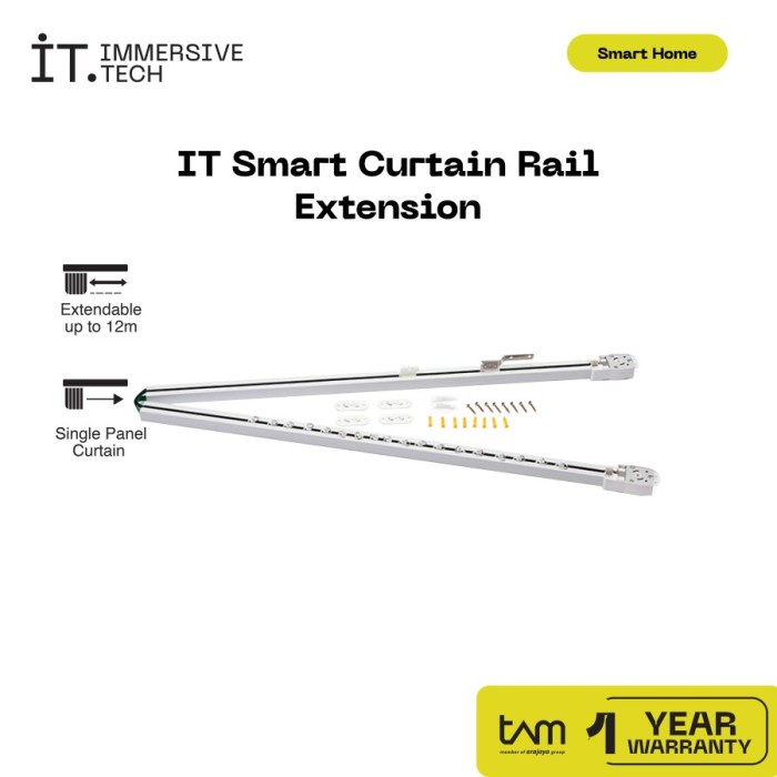 IT Smart Curtain Motor MT750+Rail 2M ST/SO - CM Mesin Tirai otomastis