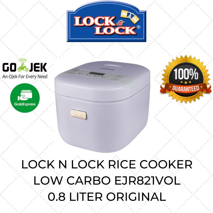 Lock n Lock Rice Cooker Low Carbo Digital 0.8 Liter EJR821VOL Ungu Voilet / Magic Com Mini Less Suga