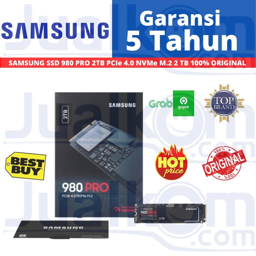 SAMSUNG SSD 980 PRO 2TB PCIE 4.0 NVME M.2 2 TB 100% ORIGINAL