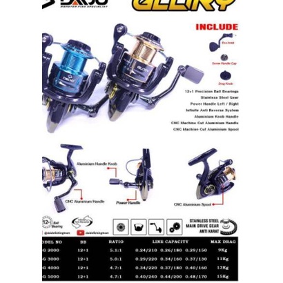 Paling Diminati! Kartinifishing REEL DAIDO GLORY DAIMOS SPIN POWERHANDLE  2000 3000 4000 6000