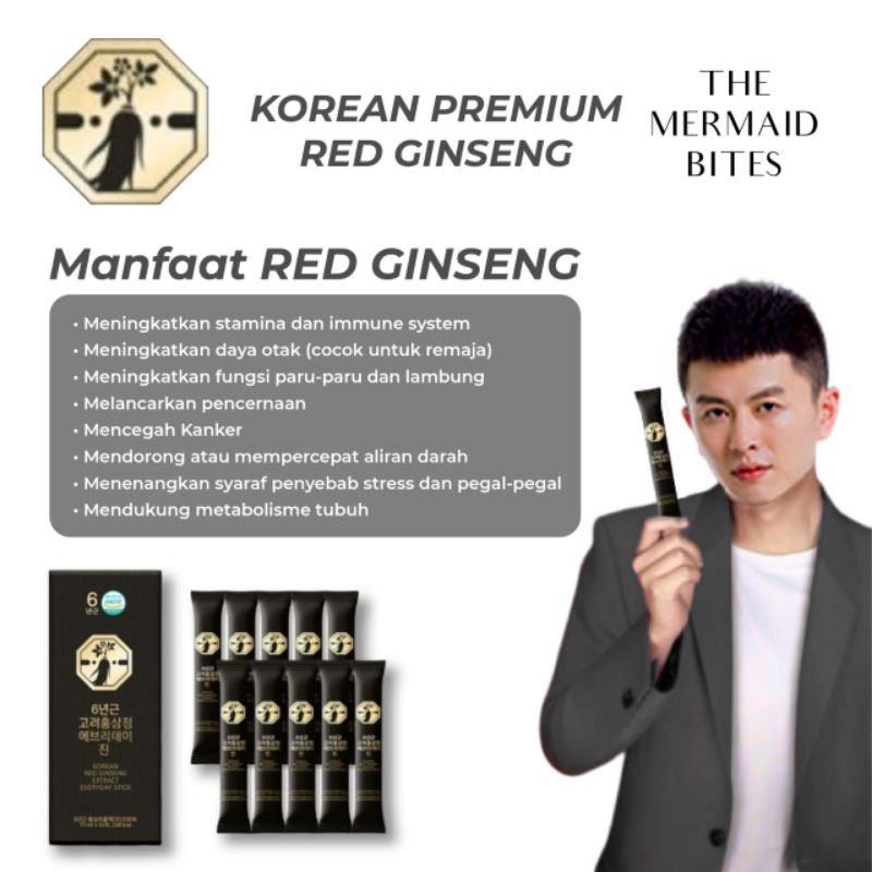 🇰🇷!HALAL! PREMIUM RED GINSENG SOUTH KOREA (NO Box : 10 Sticks)