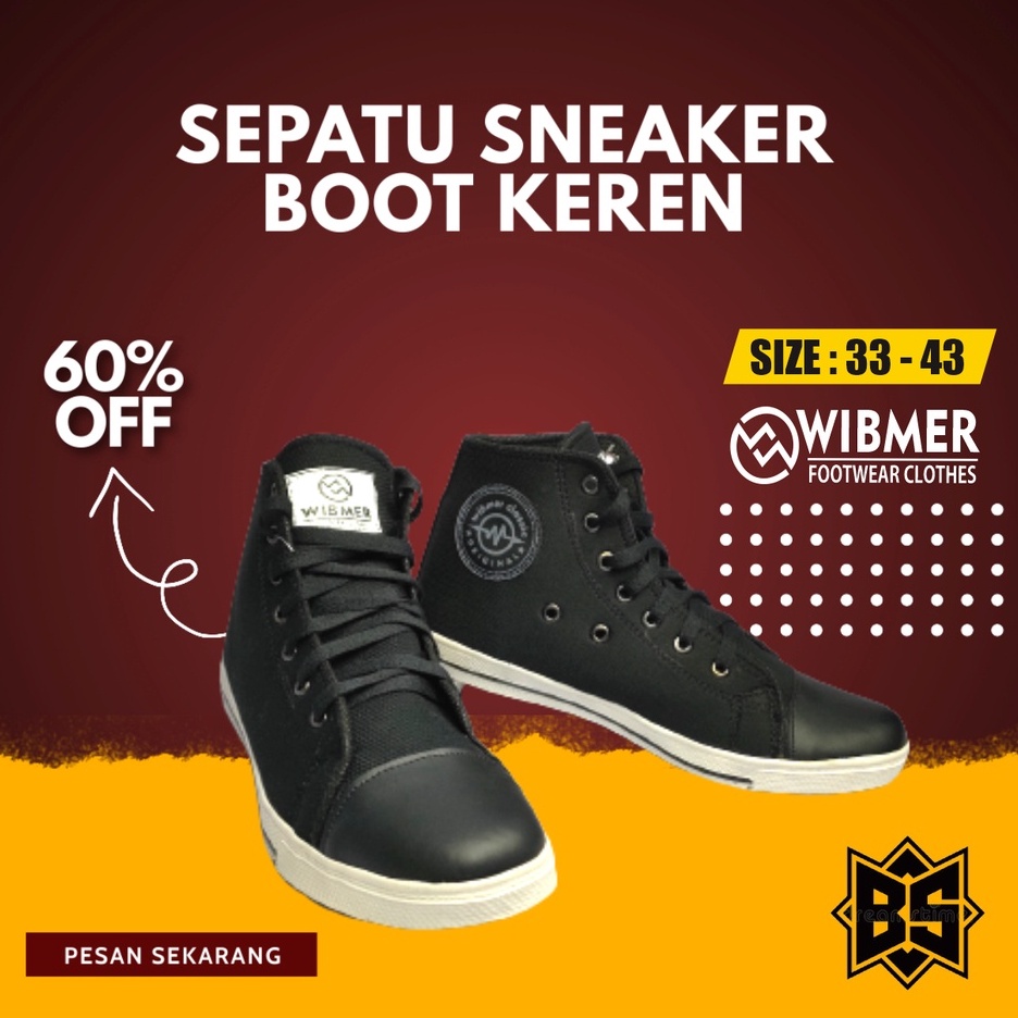 SEPATU BOOT HITAM POLOS TERMURAH / SEPATU SEKOLAH BOOT /  SEPATU SEKOLAH MURAH BERKUALITAS