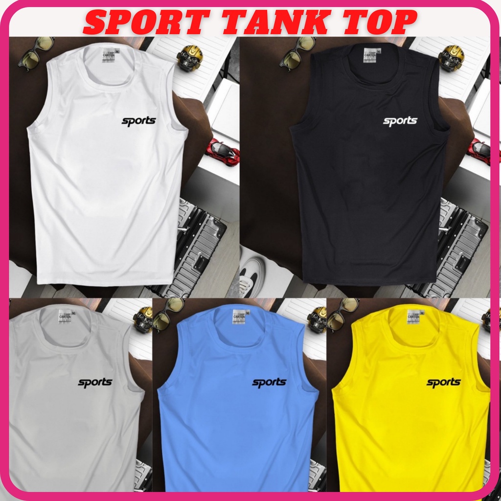5S SPORT TANK TOP Tanktop Gym Tanktop Jumbo Big Size Lekbong Pria Cotton Baju Training Fitness Unise
