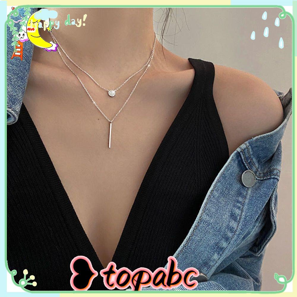 TOP 925 Sterling Silver Alloy Round Shiny Flash Diamond Full Zircon Long Pendant