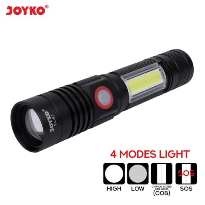 Senter LED Magnet JOYKO FL87/Flashlight LED FL-87/Rechargeable LED