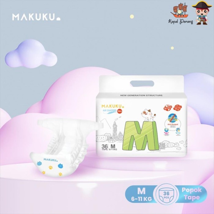 Makuku Air Diapers Slim Tape M36