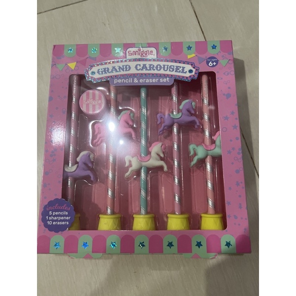 

smiggle pencil eraser set carousel