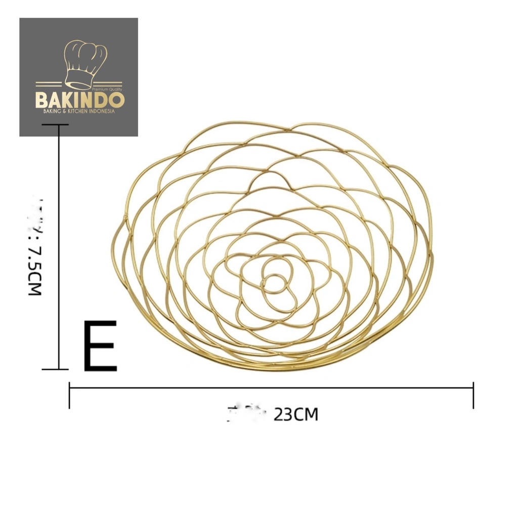 Kingsbakeware  Keranjang Tempat Buah warna Gold - Gold Fruit Tray