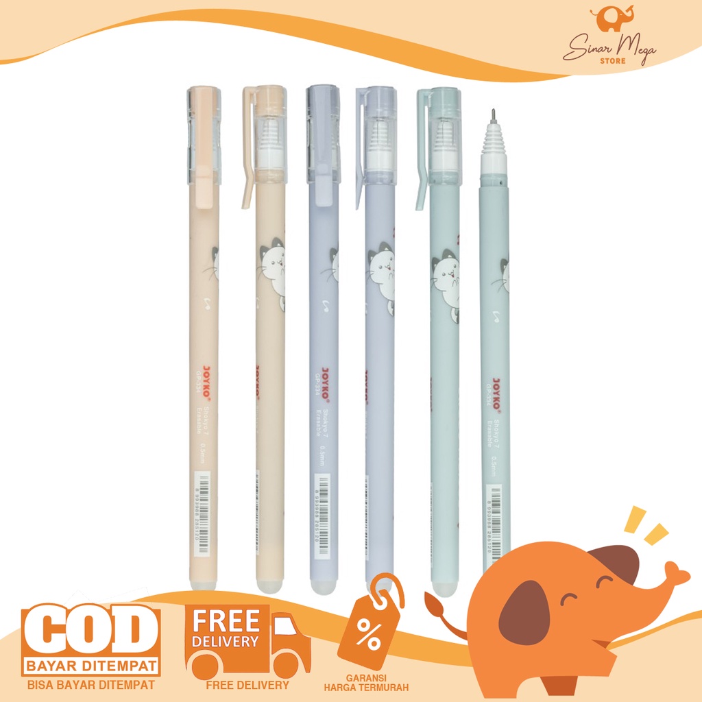 

Joyko Gel Pen 0.5 GP-334 Shokyo 7 / Erasable Gel Pen Pulpen Bisa Dihapus Murah Berkualitas